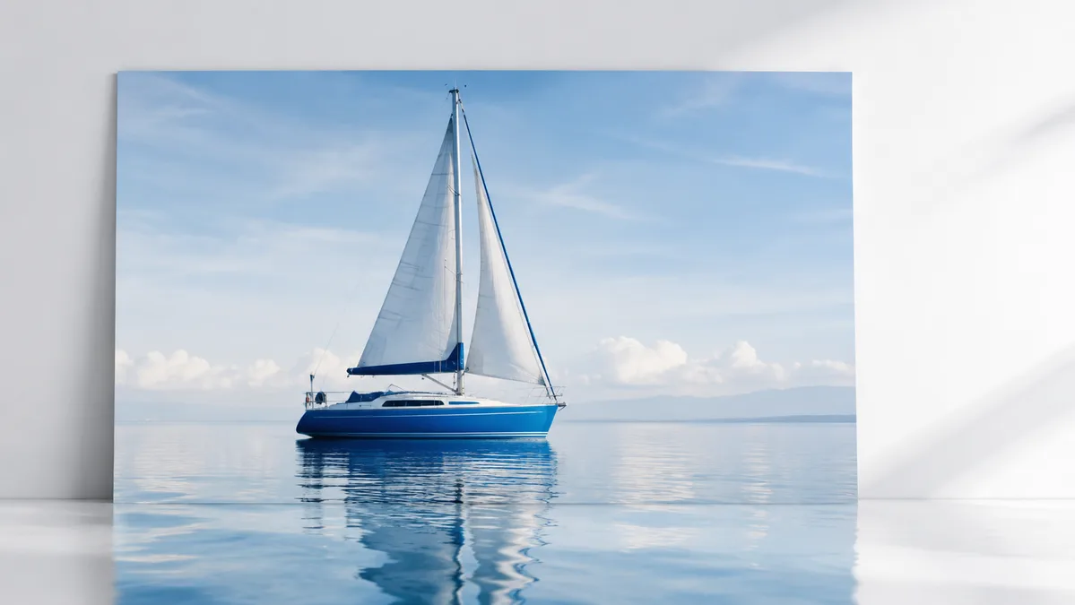 Framed sailboat image used as an example starting frame.